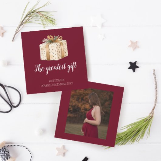 Grootste geschenk Winter foto zwangerschap aankond Aankondiging