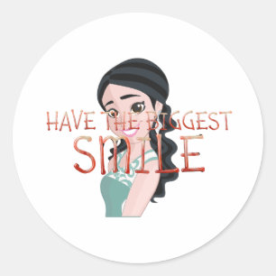 Grootste glimlach ronde sticker
