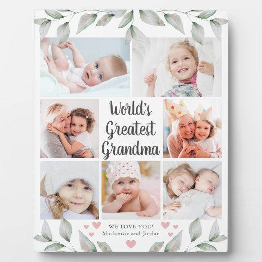 GROOTSTE GRANDMA 7 Foto Collage Greenery Fotoplaat (Voorkant)