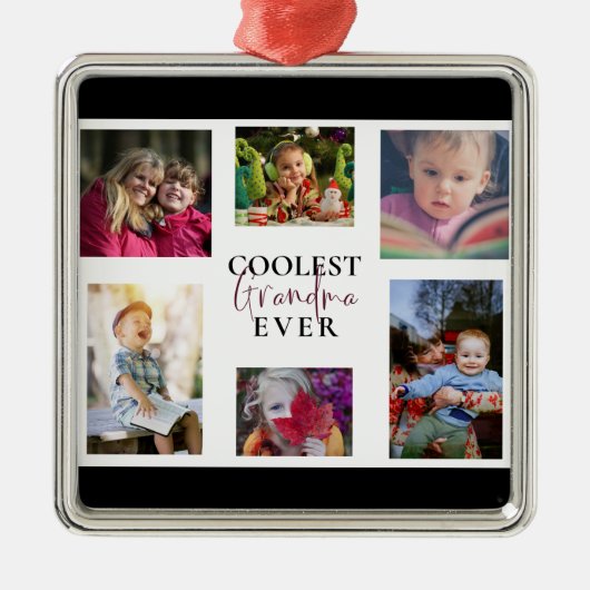 Grootste grootmoeder ooit multi-foto collage Cute Metalen Ornament (Voorkant)