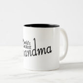 Grootste grootmoeder op de wereld tweekleurige koffiemok (Voorkant rechts)