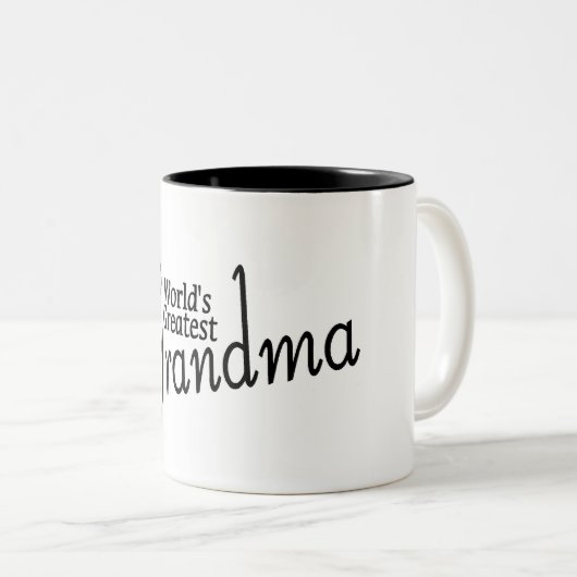 Grootste grootmoeder op de wereld tweekleurige koffiemok (Voorkant rechts)