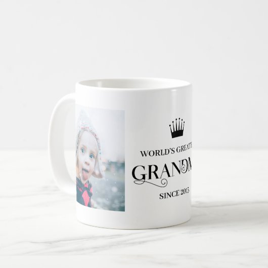 Grootste grootmoeder sinds jaar twee foto's koffiemok (Voorkant links)