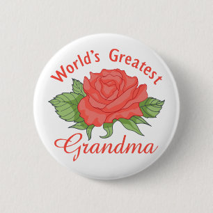 Grootste grootmoeder ter wereld ronde button 5,7 cm