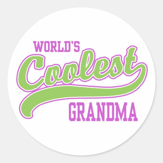 Grootste grootmoeder ter wereld ronde sticker (Voorkant)