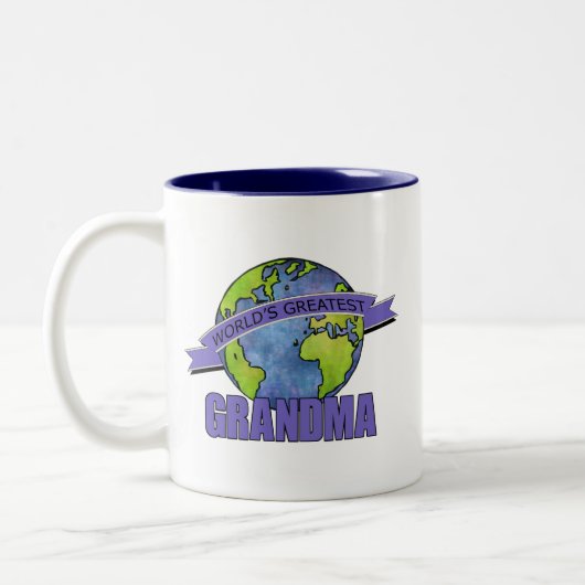 Grootste grootmoeder ter wereld tweekleurige koffiemok (Links)