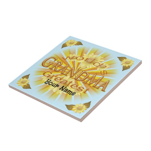 Grootste grootmoeder van Daisy World Tegeltje (Zijkant)