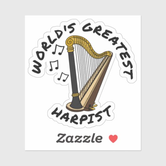 Grootste harpist ter wereld, grappige harpspeler sticker (Vel)