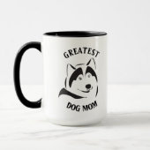 Grootste hond mam Black Dog Illustratie Mok (Links)