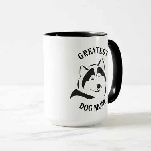 Grootste hond mam Black Dog Illustratie Mok (Voorkant rechts)