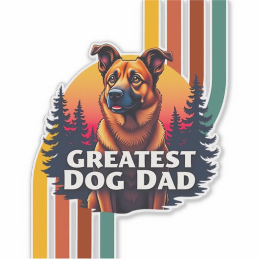Grootste hond papa sticker (Voorkant)
