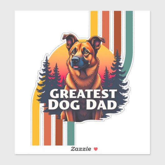 Grootste hond papa sticker (Vel)