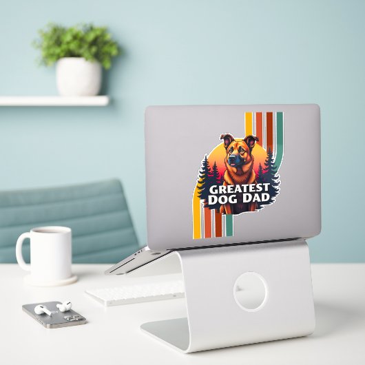 Grootste hond papa sticker (Laptop op bureau)