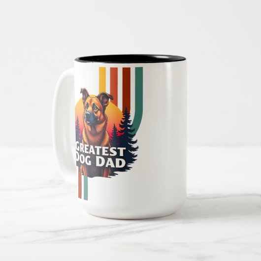 Grootste hond papa tweekleurige koffiemok (Voorkant links)