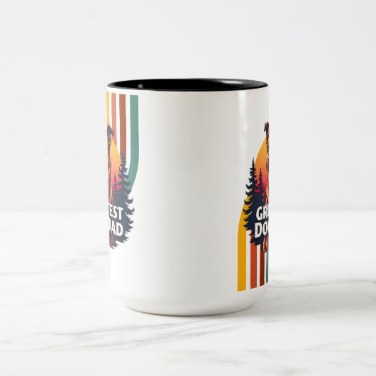 Grootste hond papa tweekleurige koffiemok (Center)