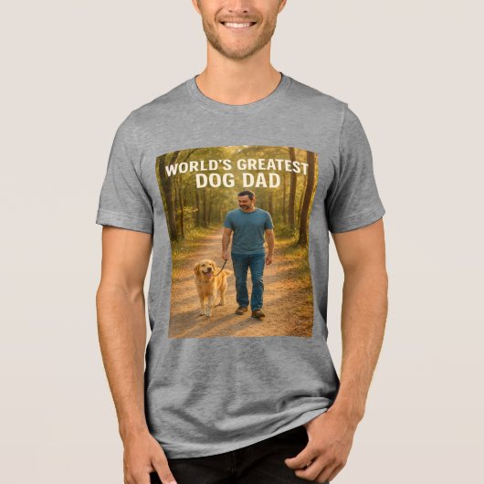 Grootste hondenvader ter wereld - Morning Walk Edi Tri-Blend Shirt (Voorkant)
