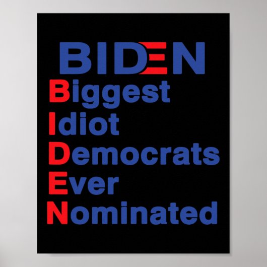 Grootste idioot Democraten ooit genomineerd Trump Poster (Voorkant)