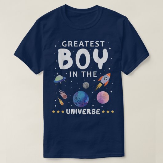 Grootste jongen in het universum van de wetenschap t-shirt (Design voorkant)