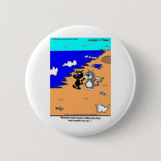 Grootste kattenbak ter wereld Grappige cadeaus & T Ronde Button 5,7 Cm (Voorkant)