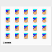 Grootste kattenbak ter wereld Grappige cadeaus & T Ronde Sticker (Vel)