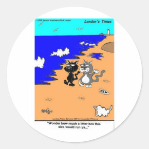 Grootste kattenbak ter wereld Grappige cadeaus & T Ronde Sticker