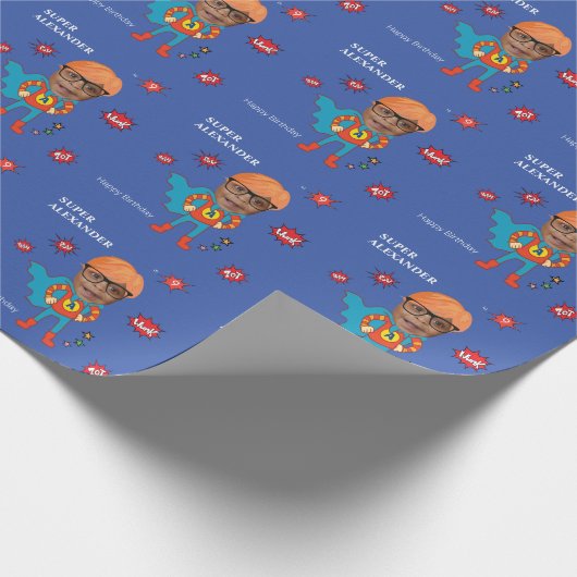 Grootste Kind superheld Geweldige komische verjaar Cadeaupapier (Hoek)