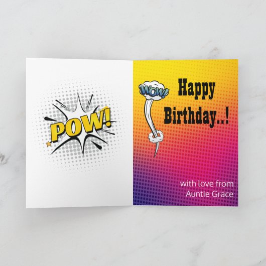 Grootste Kind superheld Geweldige komische verjaar Kaart (Binnen)