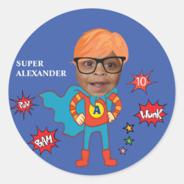 Grootste Kind superheld Geweldige komische verjaar Ronde Sticker