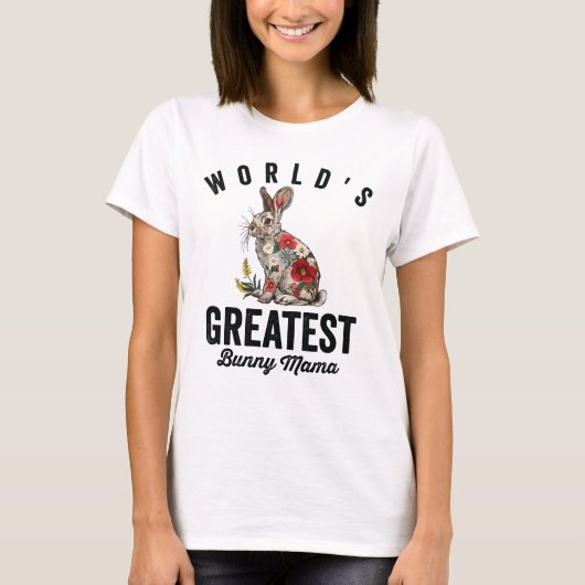 Grootste Konijnenmoeder ter Wereld T-shirt (Voorkant)