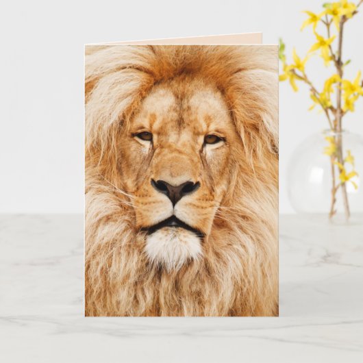 grootste leeuw - wenskaart kaart (Gele Bloem)