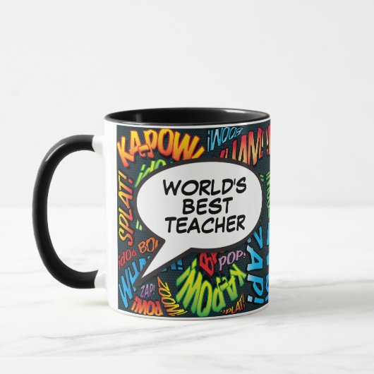 Grootste Leraar Leuke Retro Stripboek Pop Art Mok (Links)