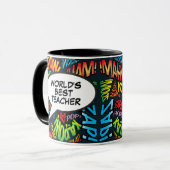 Grootste Leraar Leuke Retro Stripboek Pop Art Mok (Voorkant links)