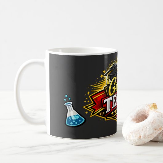 Grootste Leraar Varsity Style Badge Koffiemok (Met donut)