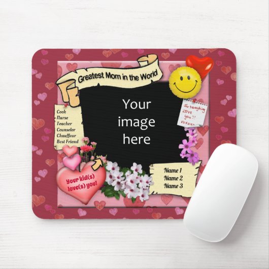 Grootste Lijst van mama (aanpasbaar) Muismat (Met muis)
