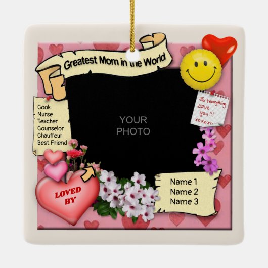 Grootste mam (aanpasbaar) Ornament voor keramische (Achterkant)