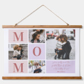 Grootste mam | Collage foto's in kleurenblok Hangend Wandkleed (Voorkant)
