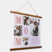 Grootste mam | Collage foto's in kleurenblok Hangend Wandkleed (Gebogen)