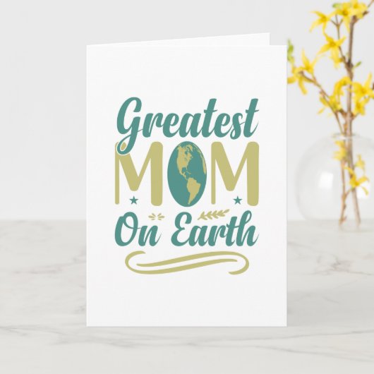 Grootste mam op Aarde Moederdag Kaart (Gele Bloem)