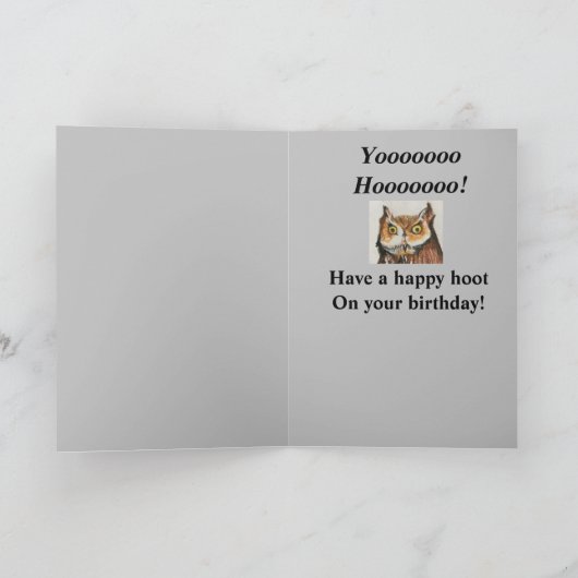 Grootste man Birthday Owl Brown Black Funny Kaart (Binnen)