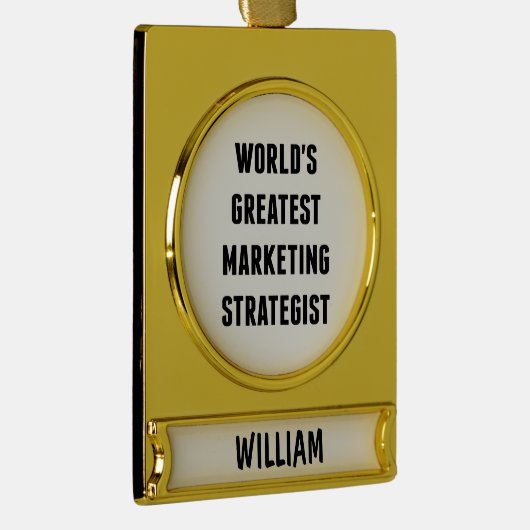 Grootste marketingstrateeg ter wereld verguld banner ornament (Rechts)
