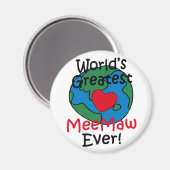 Grootste MeeMaw Hart ter Wereld Magneet (Voorkant / Achterkant)