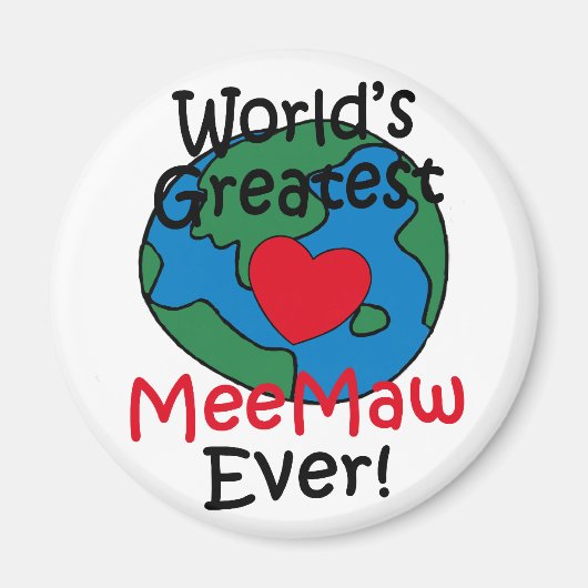 Grootste MeeMaw Hart ter Wereld Magneet (Voorkant)