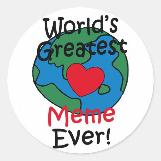 Grootste Meme Hart ter Wereld Ronde Sticker (Voorkant)