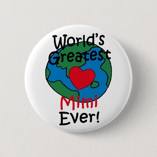 Grootste Mimi Hart ter Wereld Ronde Button 5,7 Cm (Voorkant)