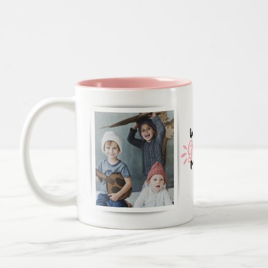 Grootste moeder 2 Mok van twee-toonkoffie met foto (Links)