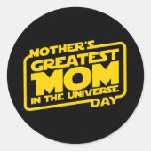 Grootste moeder - klein, ronde sticker (Voorkant)