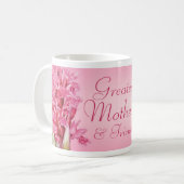 Grootste Moeder & vriend roze orchidee mok (Voorkant links)