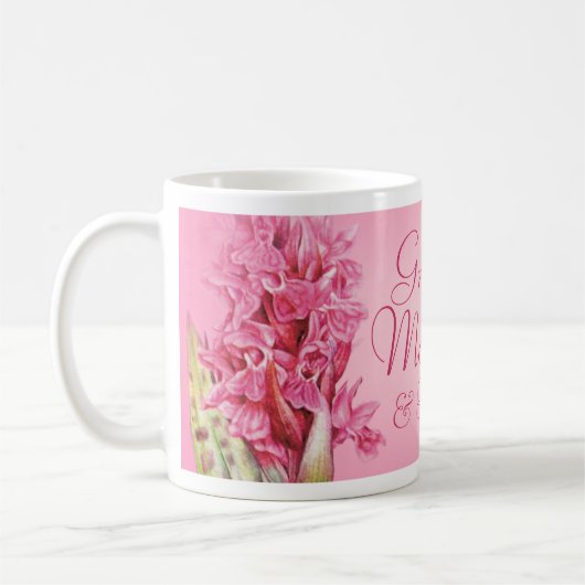 Grootste Moeder & vriend roze orchidee mok (Links)