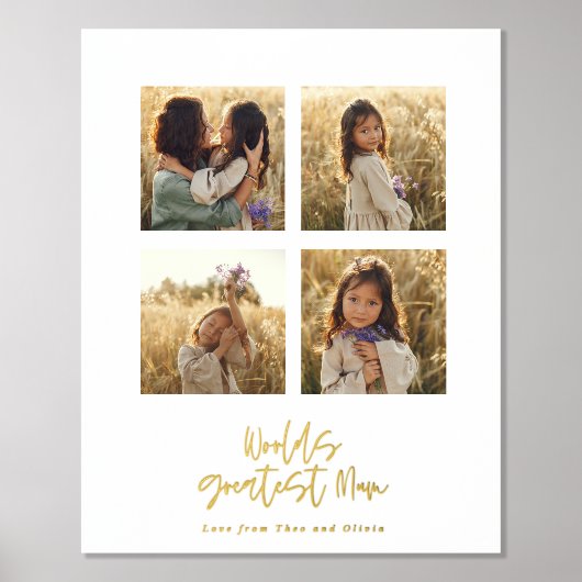 Grootste Mum multi foto elegant stijlvol Folie Afdrukken (Voorkant)