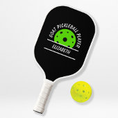 Grootste naam Pickleball Player Ball Black Green Pickleball Paddle